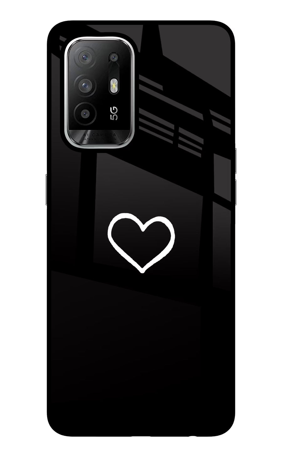 Heart Oppo F19 Pro+ Back Cover, Glass case