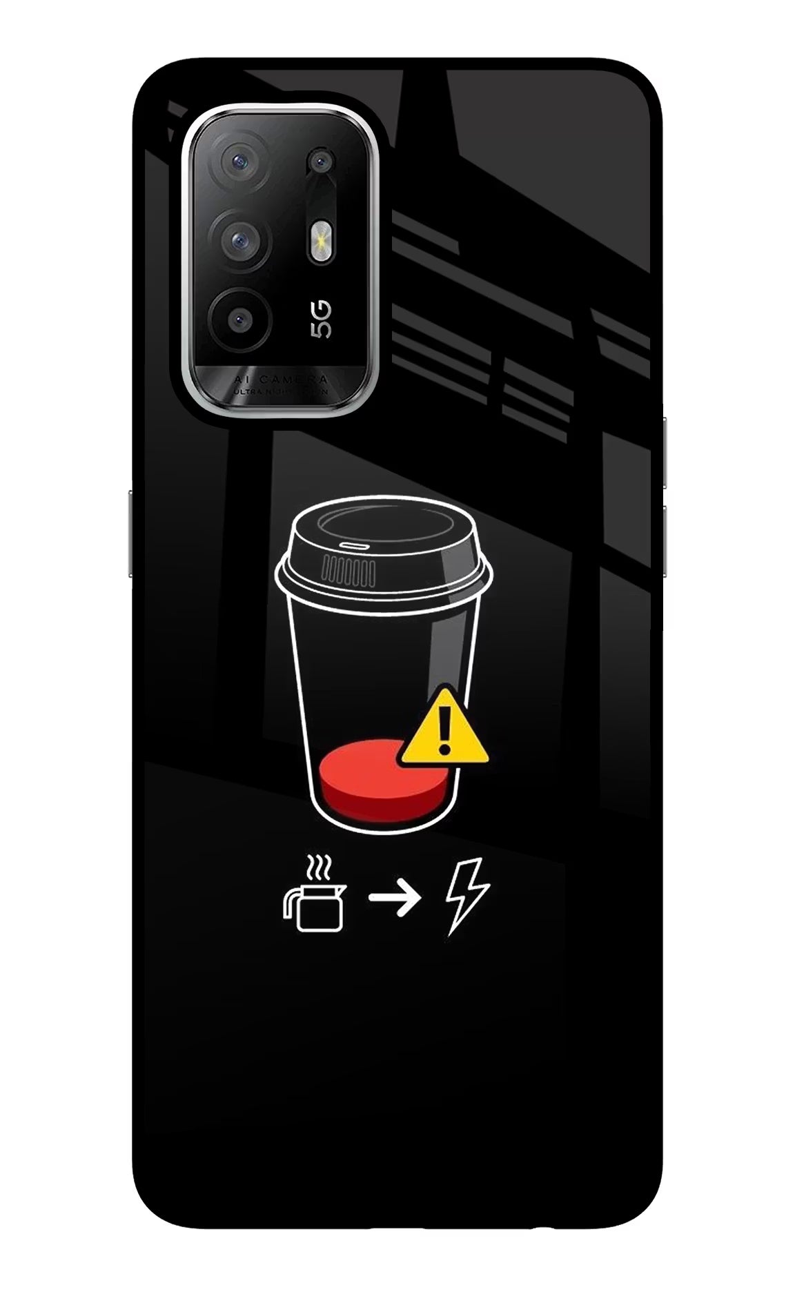 Coffee Oppo F19 Pro+ Glass Case Back Cover by Casekaro