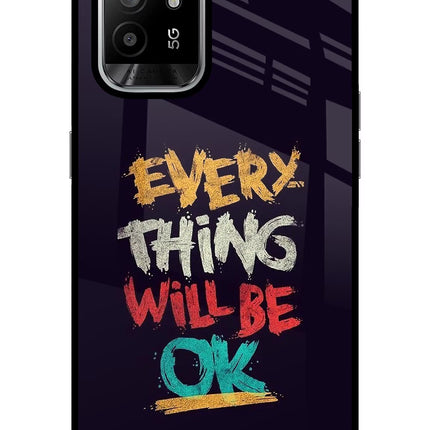Everything Will Be Ok Oppo F19 Pro+ Glass Case Back Cover by Casekaro