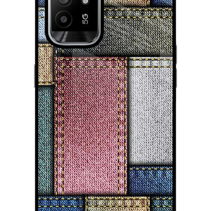 Multicolor Jeans Oppo F19 Pro+ Glass Case Back Cover by Casekaro
