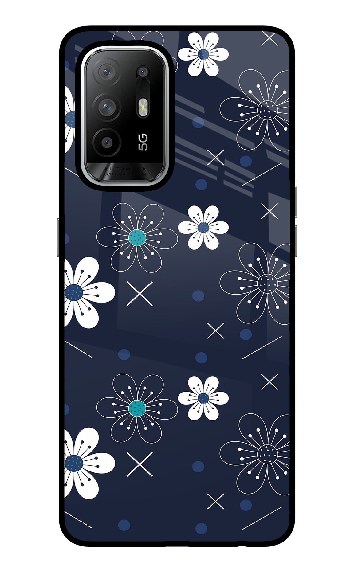 Flowers Oppo F19 Pro+ Glass Case