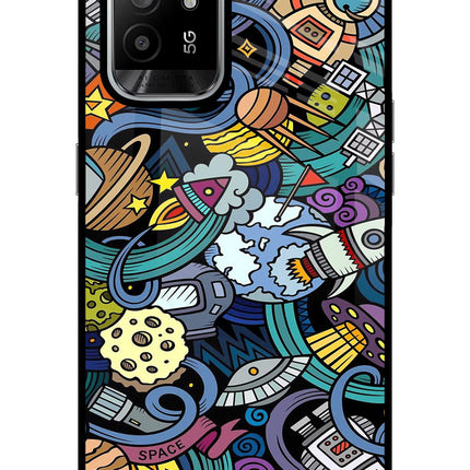 Space Abstract Oppo F19 Pro+ Glass Case Back Cover by Casekaro