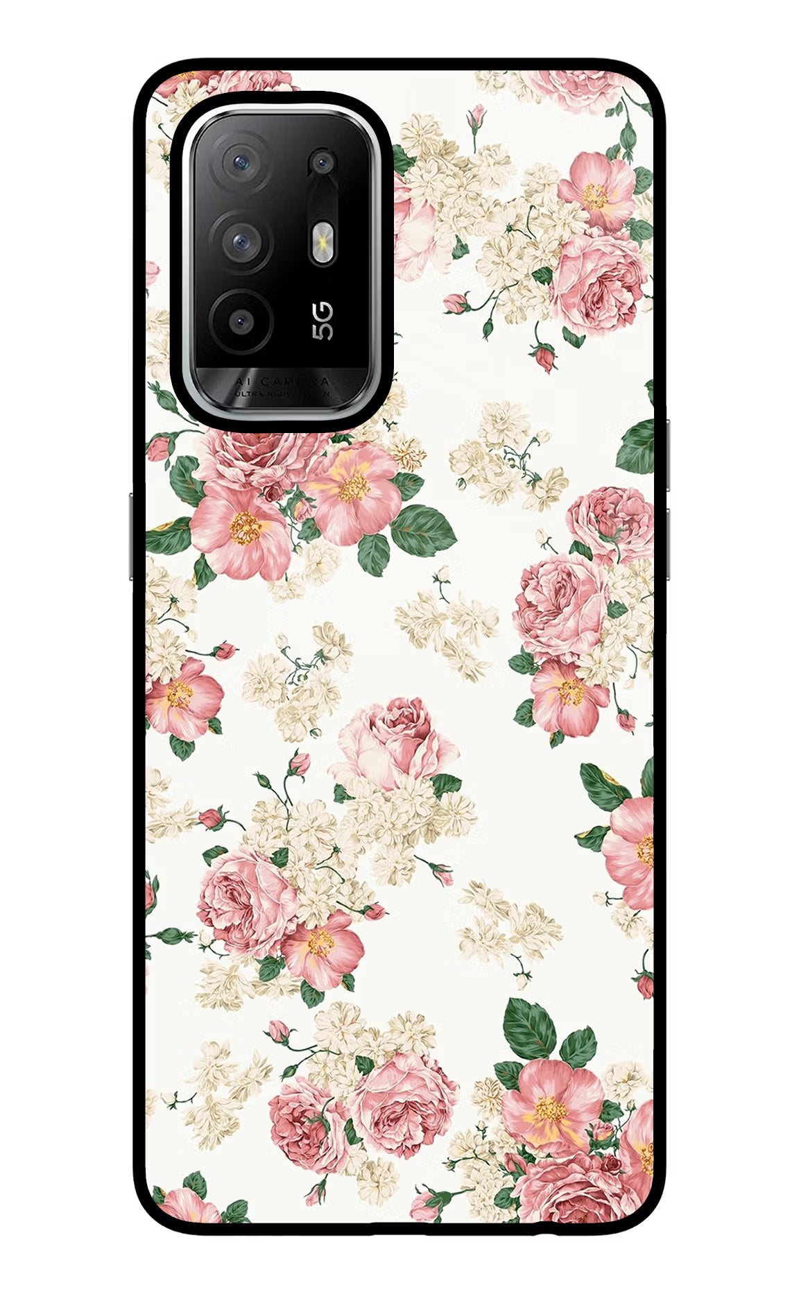 Flowers Oppo F19 Pro+ Glass Case Back Cover by Casekaro