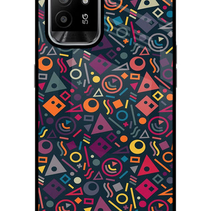 Geometric Abstract Oppo F19 Pro+ Glass Case Back Cover by Casekaro