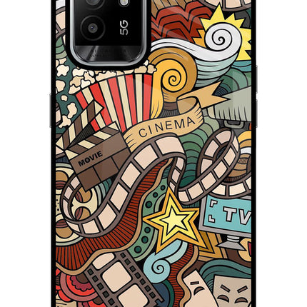 Cinema Abstract Oppo F19 Pro+ Glass Case Back Cover by Casekaro