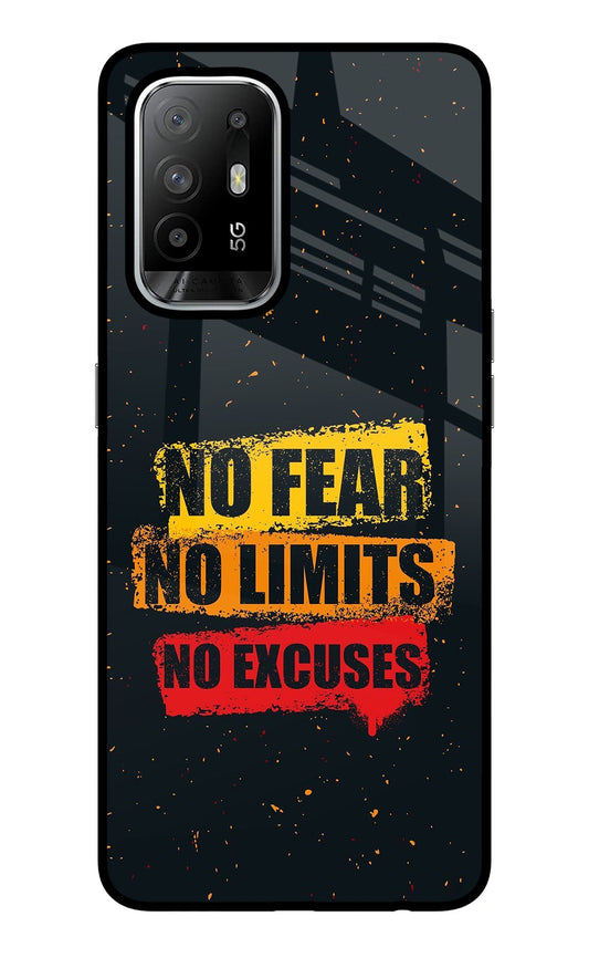 No Fear No Limits No Excuse Oppo F19 Pro+ Glass Case