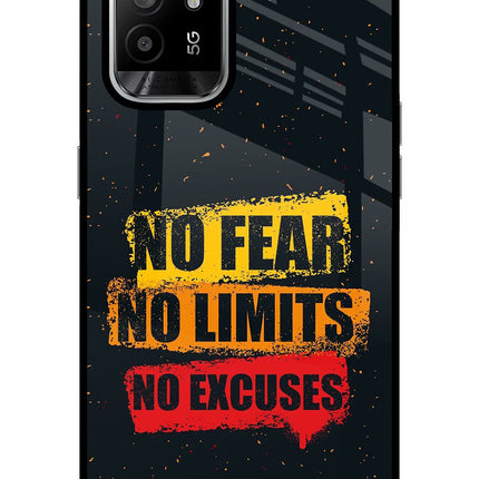 No Fear No Limits No Excuse Oppo F19 Pro+ Glass Case