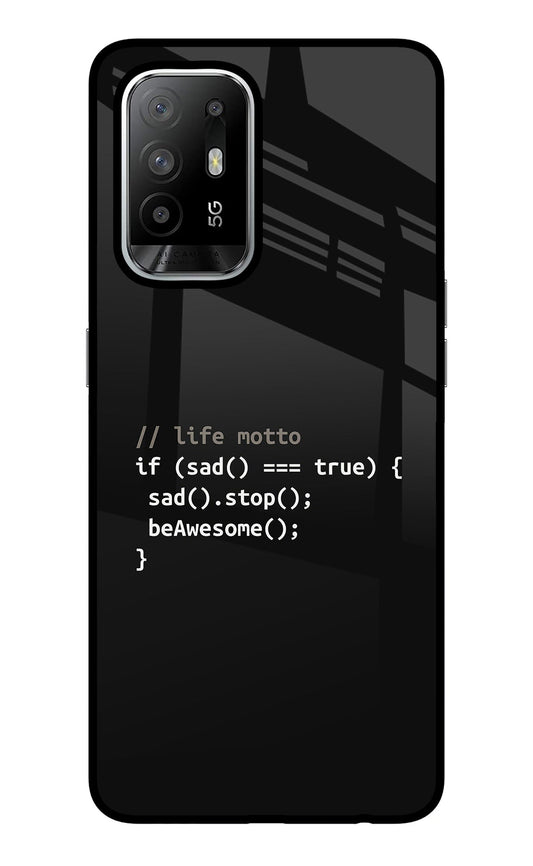 Life Motto Code Oppo F19 Pro+ Glass Case