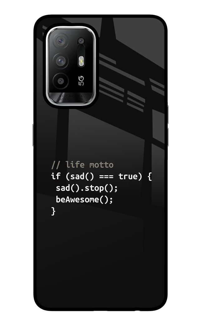 Life Motto Code Oppo F19 Pro+ Glass Case