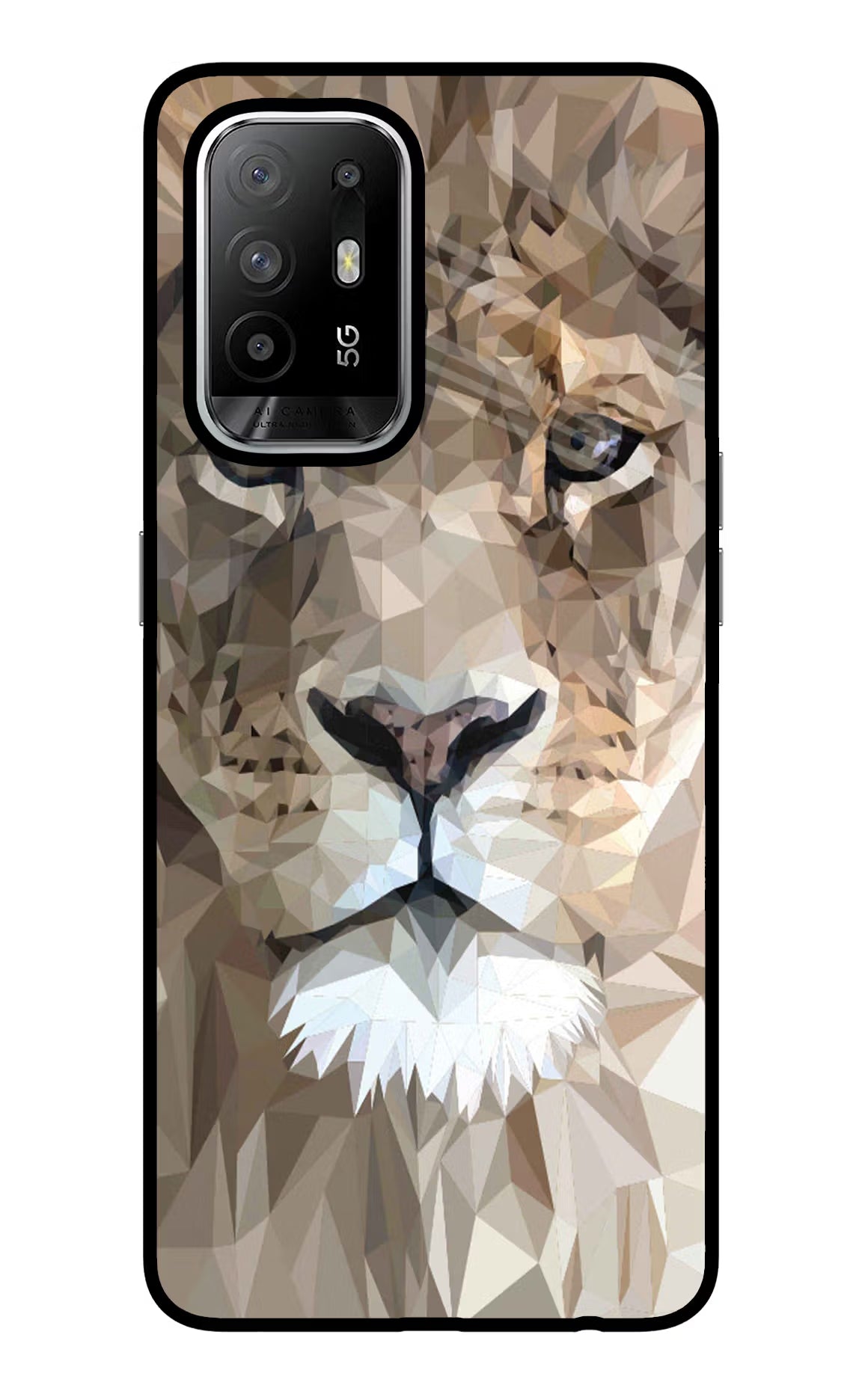 Lion Art Oppo F19 Pro+ Glass Case Back Cover by Casekaro