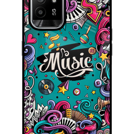 Music Graffiti Oppo F19 Pro+ Glass Case