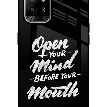 Open Your Mind Before Your Mouth Oppo F19 Pro+ Glass Case Back Cover by Casekaro
