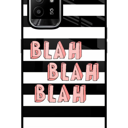 Blah Blah Blah Oppo F19 Pro+ Glass Case Back Cover by Casekaro