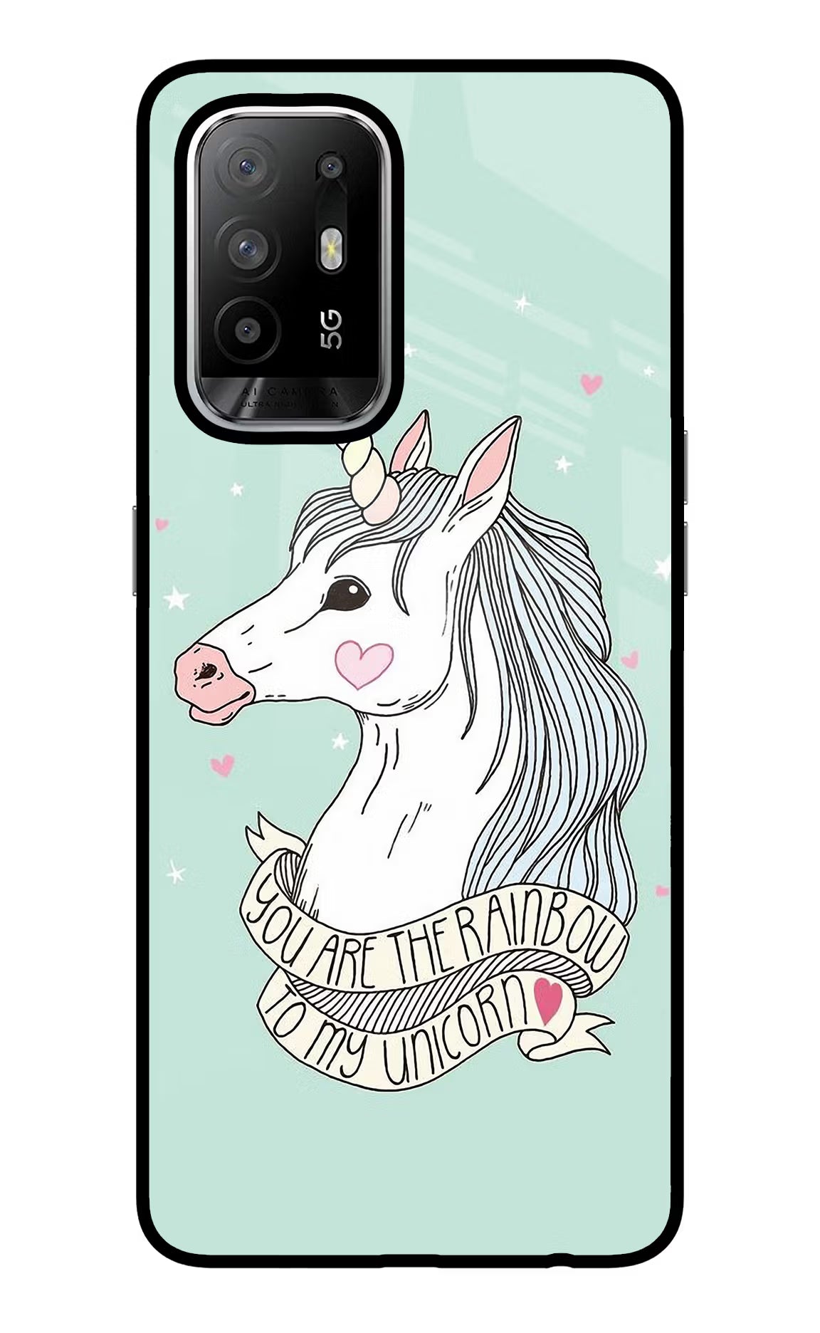 Unicorn Wallpaper Oppo F19 Pro+ Glass Case Back Cover by Casekaro