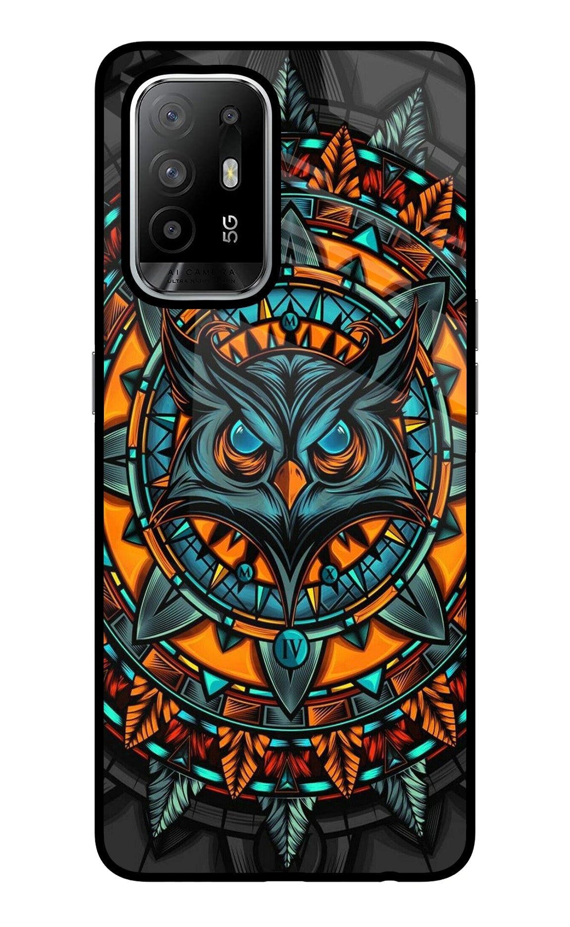 Angry Owl Art Oppo F19 Pro+ Glass Case