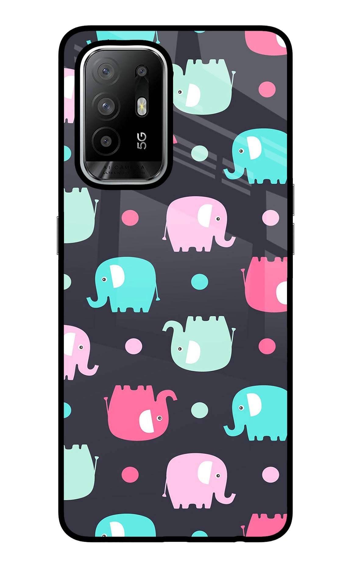 Elephants Oppo F19 Pro+ Glass Case