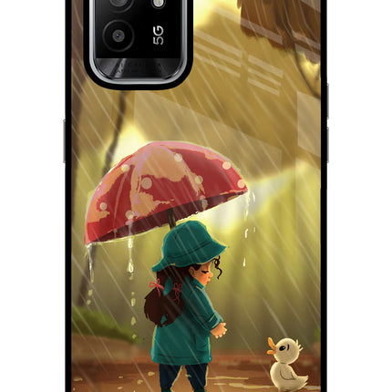 Rainy Day Oppo F19 Pro+ Glass Case Back Cover by Casekaro
