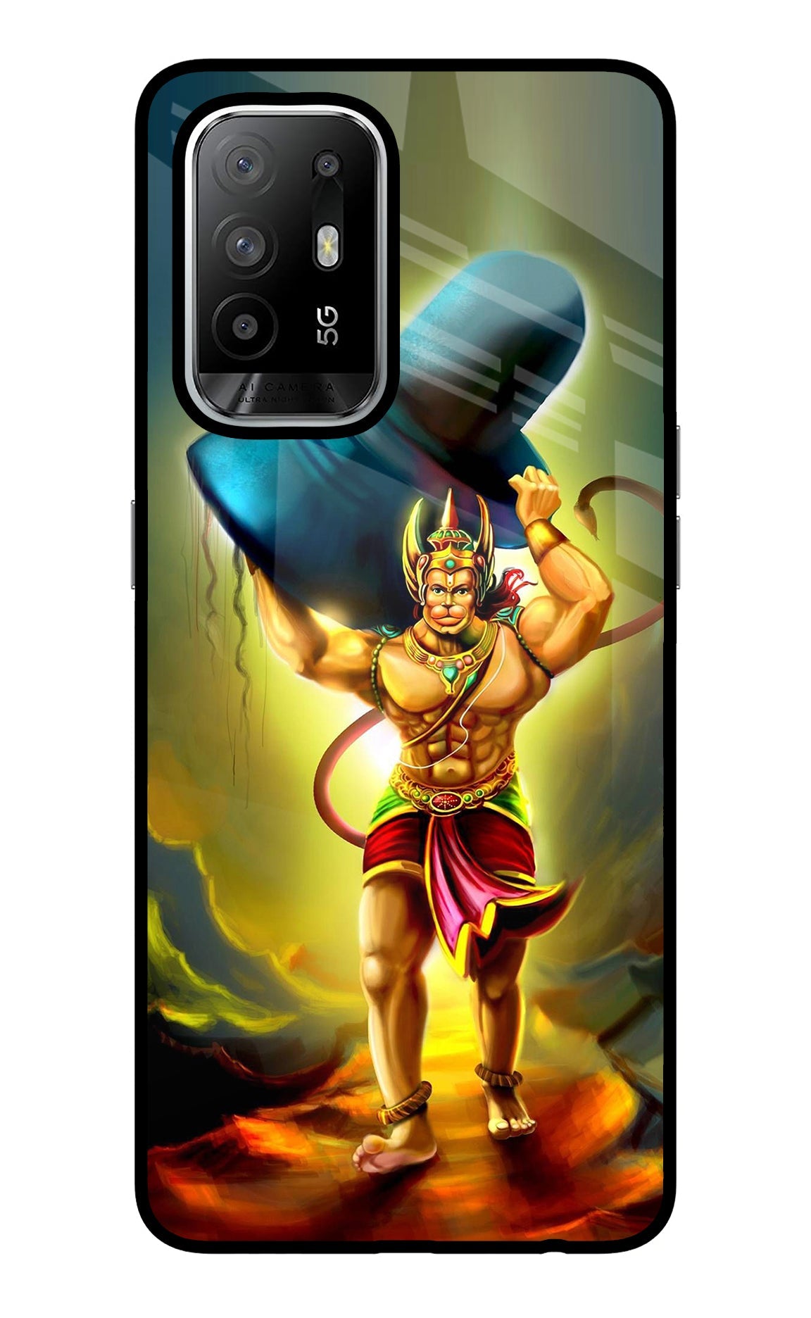 Lord Hanuman Oppo F19 Pro+ Glass Case