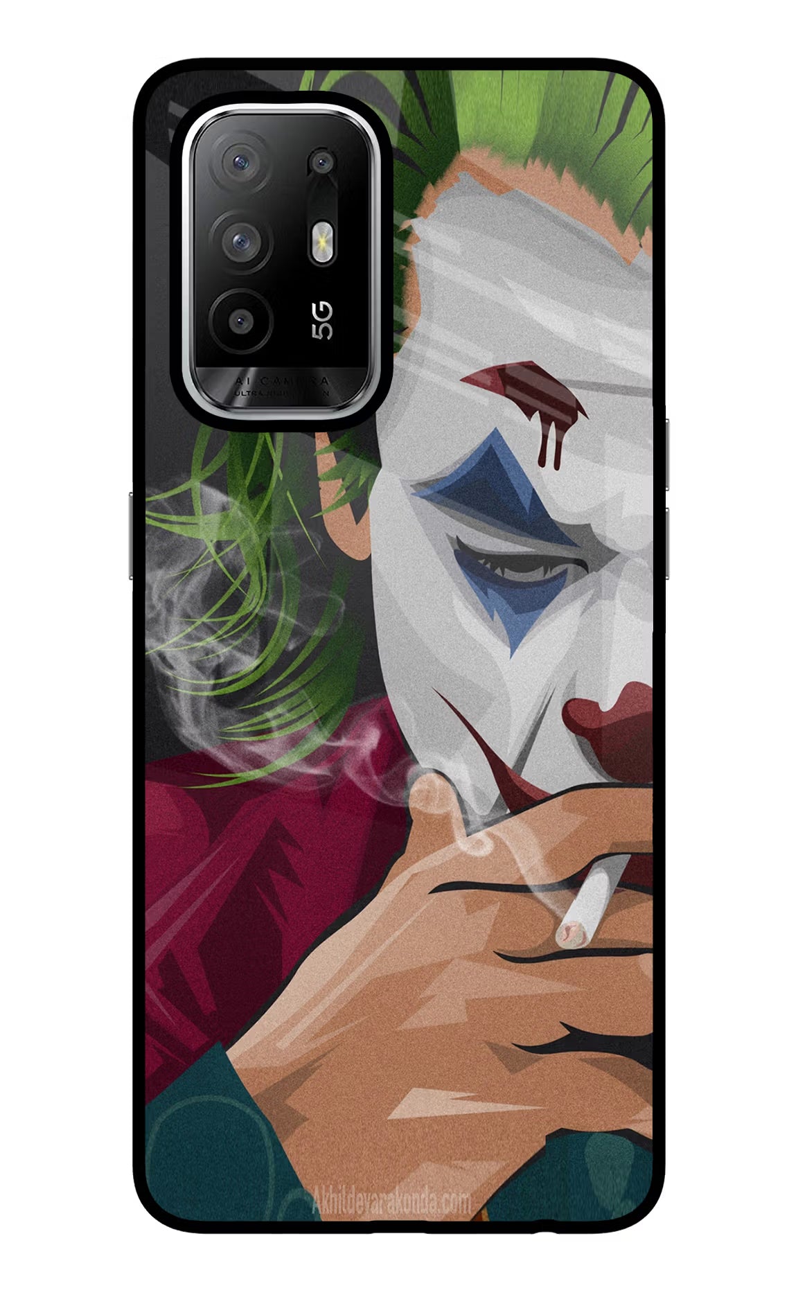 Joker Smoking Oppo F19 Pro+ Glass Case Back Cover by Casekaro