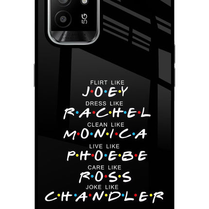 FRIENDS Character Oppo F19 Pro+ Glass Case Back Cover by Casekaro