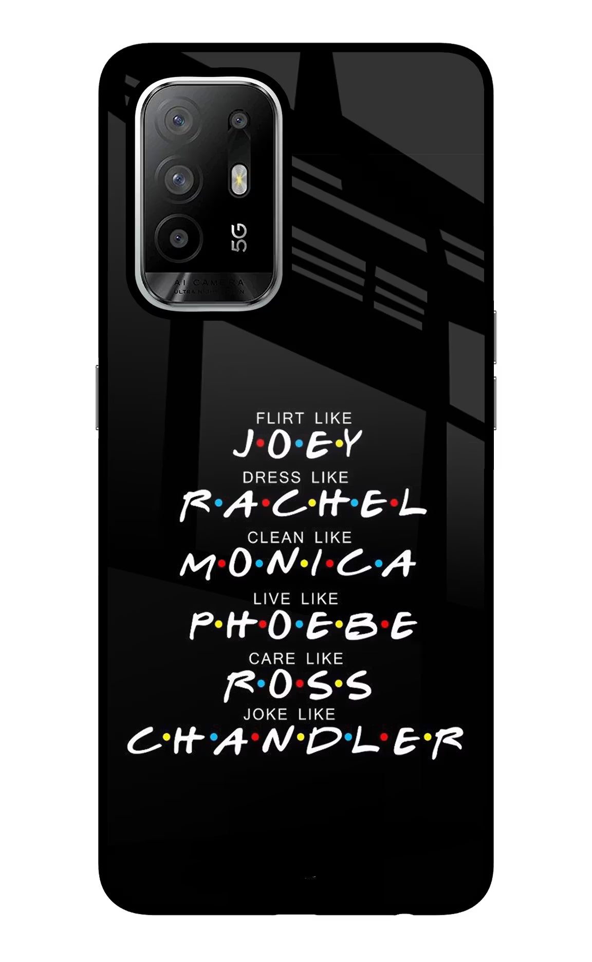 FRIENDS Character Oppo F19 Pro+ Glass Case Back Cover by Casekaro