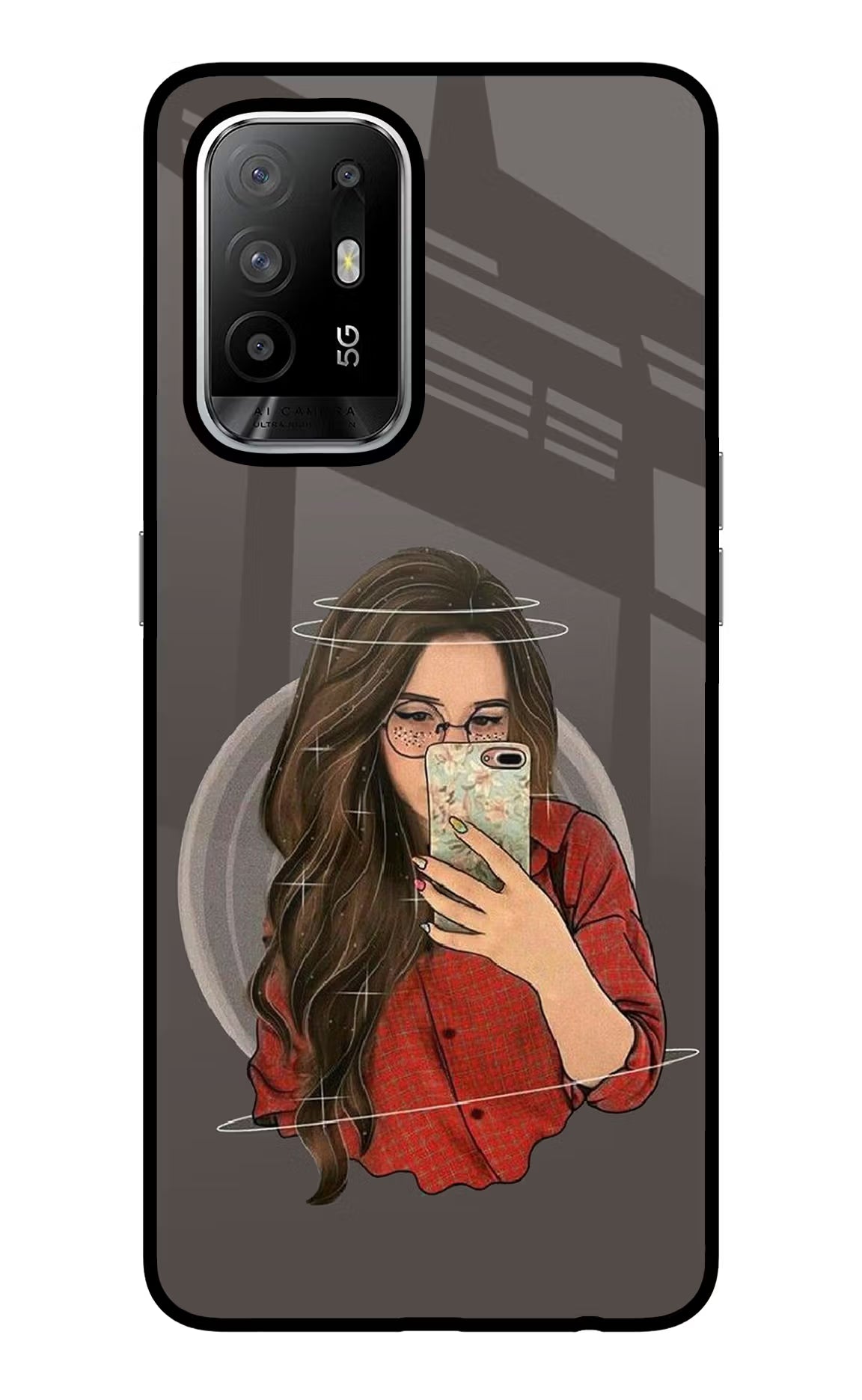 Selfie Queen Oppo F19 Pro+ Glass Case Back Cover by Casekaro