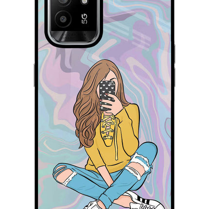 Selfie Girl Oppo F19 Pro+ Glass Case Back Cover by Casekaro