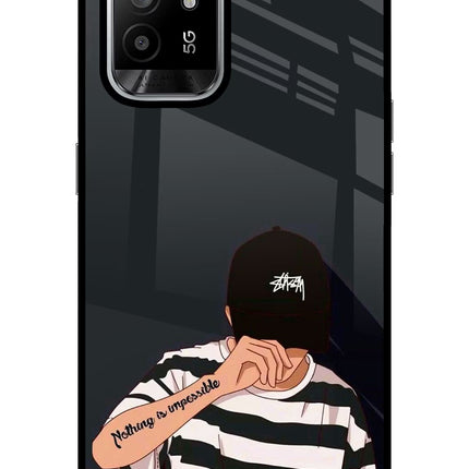 Aesthetic Boy Oppo F19 Pro+ Glass Case Back Cover by Casekaro