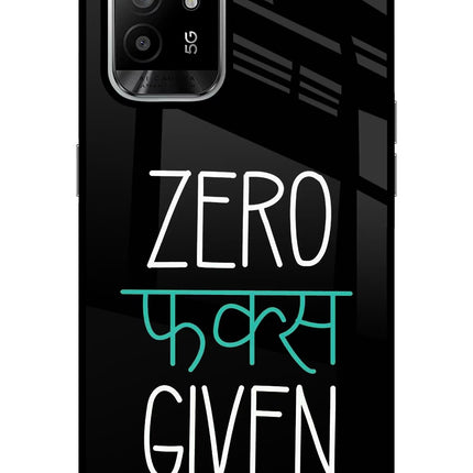 Zero Fucks Given Oppo F19 Pro+ Glass Case Back Cover by Casekaro