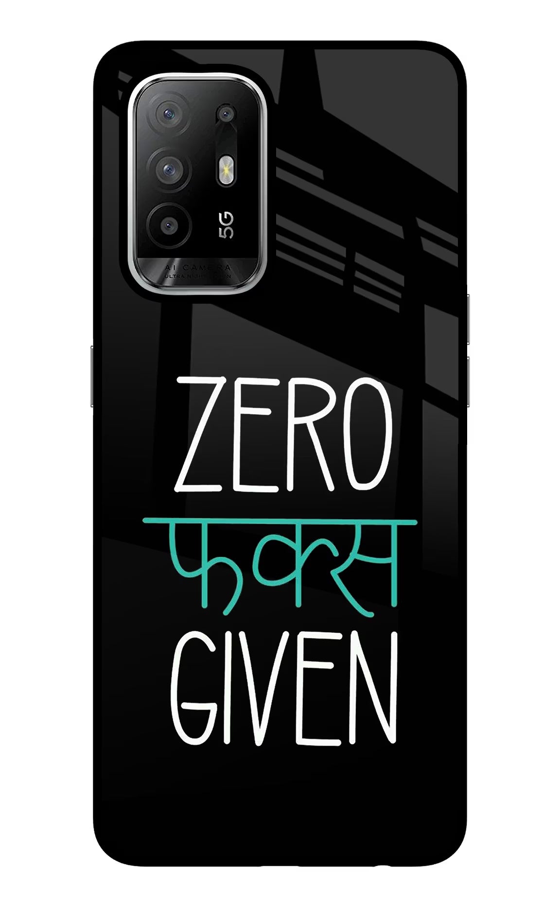 Zero Fucks Given Oppo F19 Pro+ Glass Case Back Cover by Casekaro