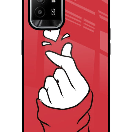 Korean Love Sign Oppo F19 Pro+ Glass Case Back Cover by Casekaro