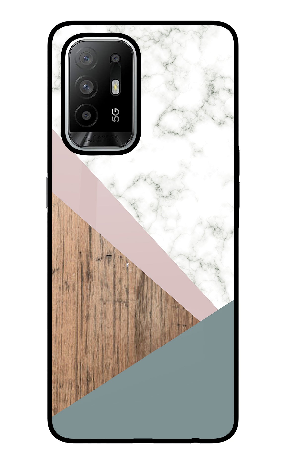 Marble wood Abstract Oppo F19 Pro+ Glass Case