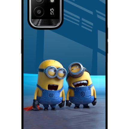 Minion Laughing Oppo F19 Pro+ Glass Case Back Cover by Casekaro