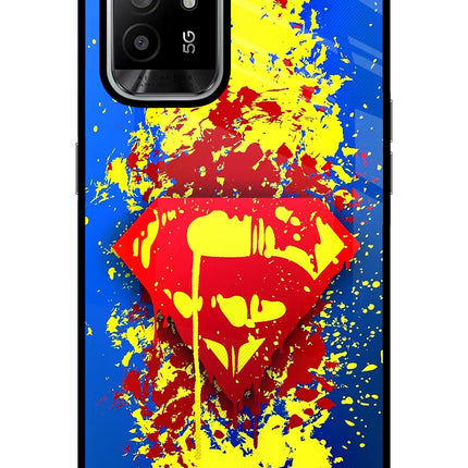 Superman logo Oppo F19 Pro+ Glass Case Back Cover by Casekaro