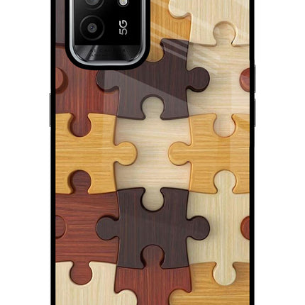 Wooden Puzzle Oppo F19 Pro+ Glass Case