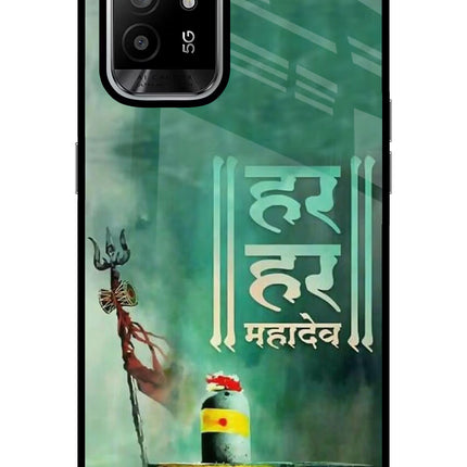 Har Har Mahadev Shivling Oppo F19 Pro+ Glass Case Back Cover by Casekaro