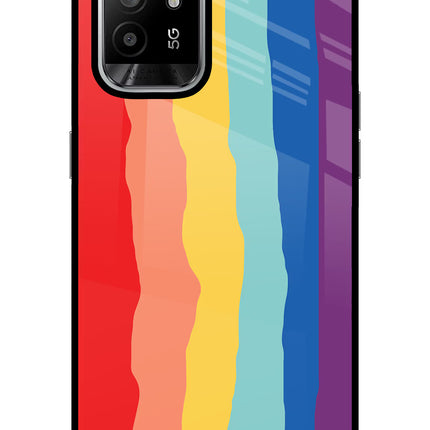 Rainbow Oppo F19 Pro+ Glass Case Back Cover by Casekaro