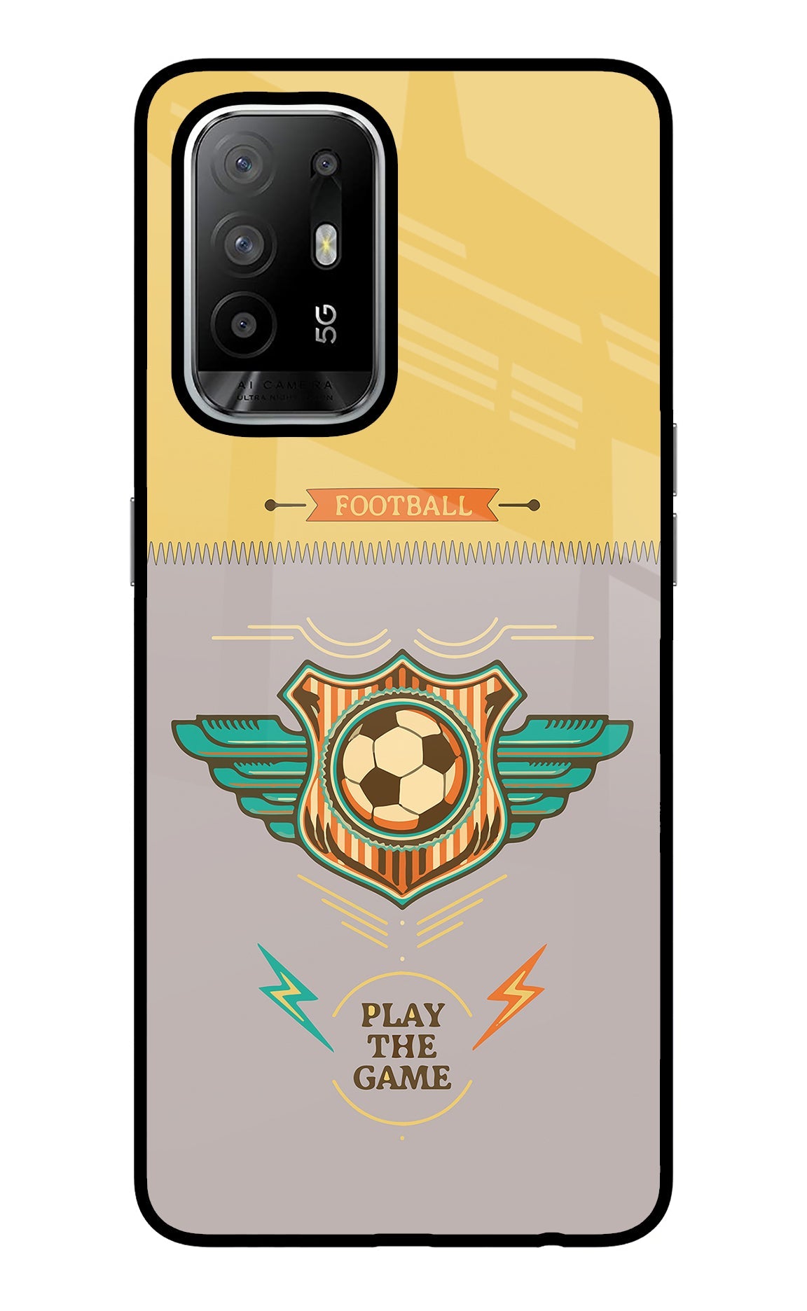 Football Oppo F19 Pro+ Glass Case