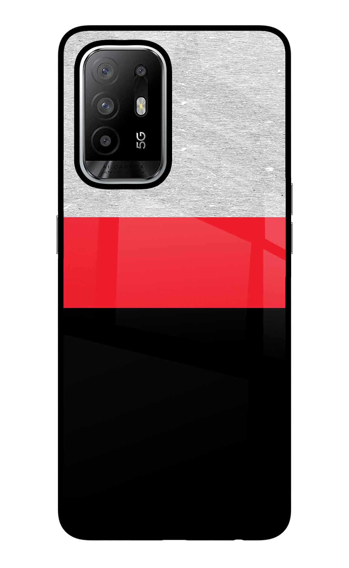 Tri Color Pattern Oppo F19 Pro+ Back Cover