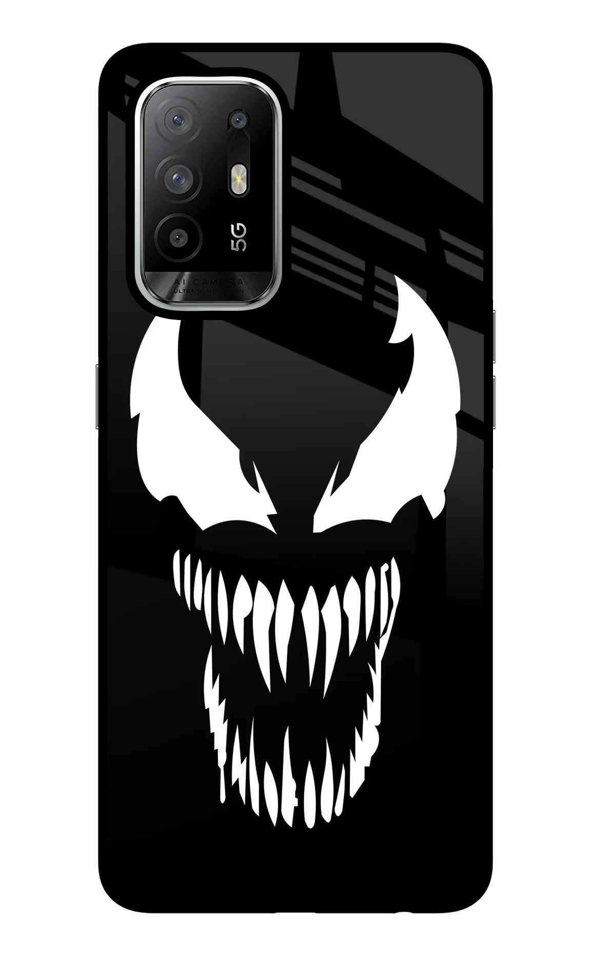 Venom Oppo F19 Pro+ Glass Case Back Cover by Casekaro