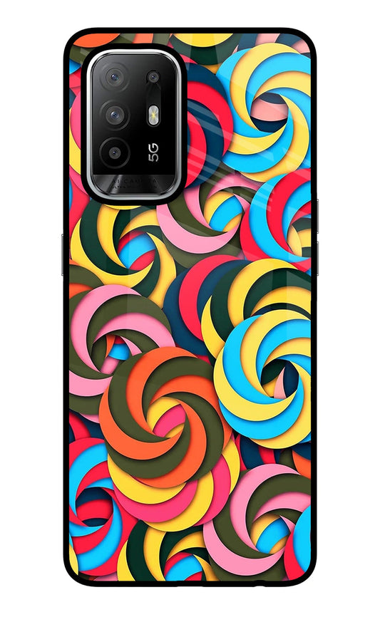 Spiral Pattern Oppo F19 Pro+ Glass Case