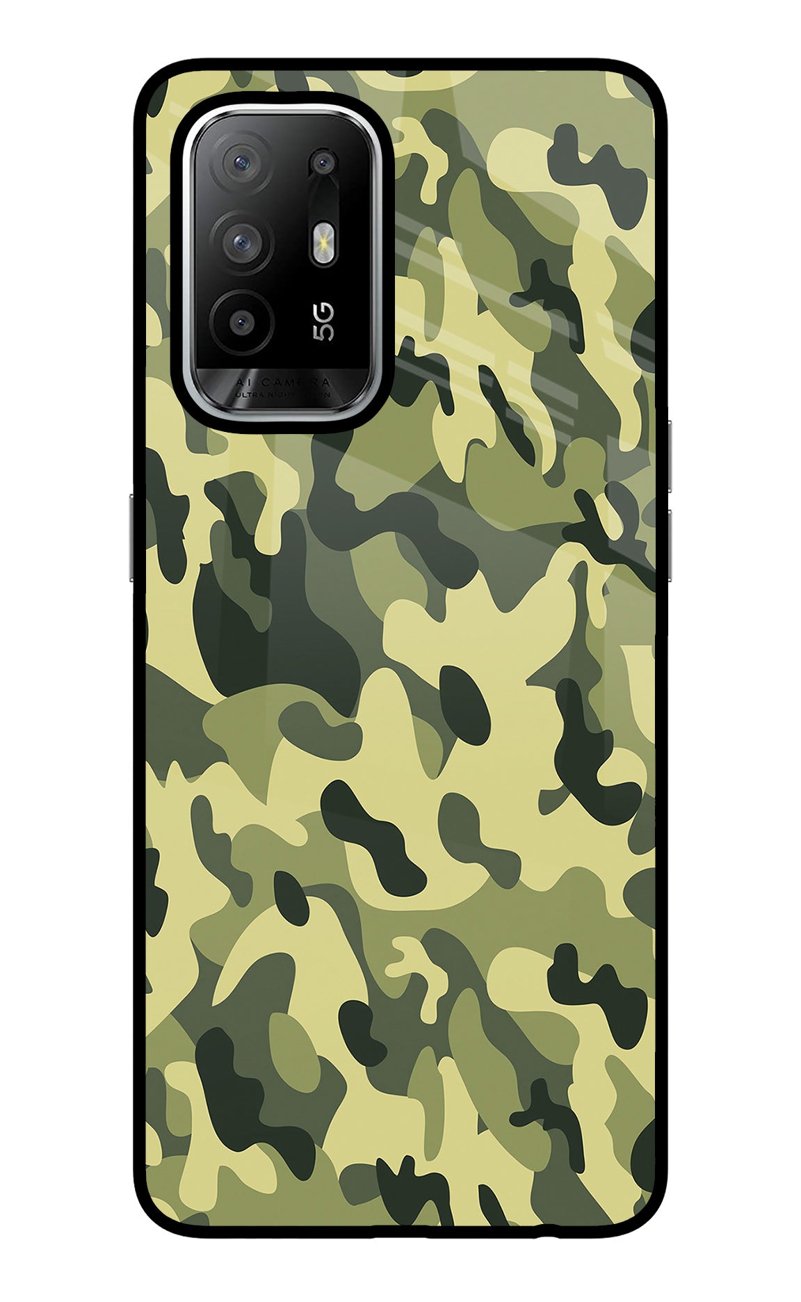 Camouflage Oppo F19 Pro+ Glass Case