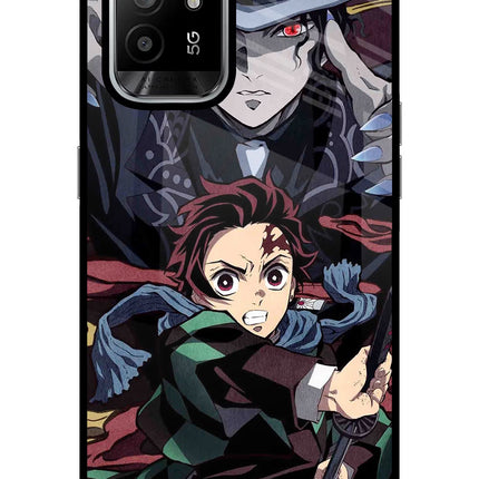 Demon Slayer Oppo F19 Pro+ Glass Case Back Cover by Casekaro