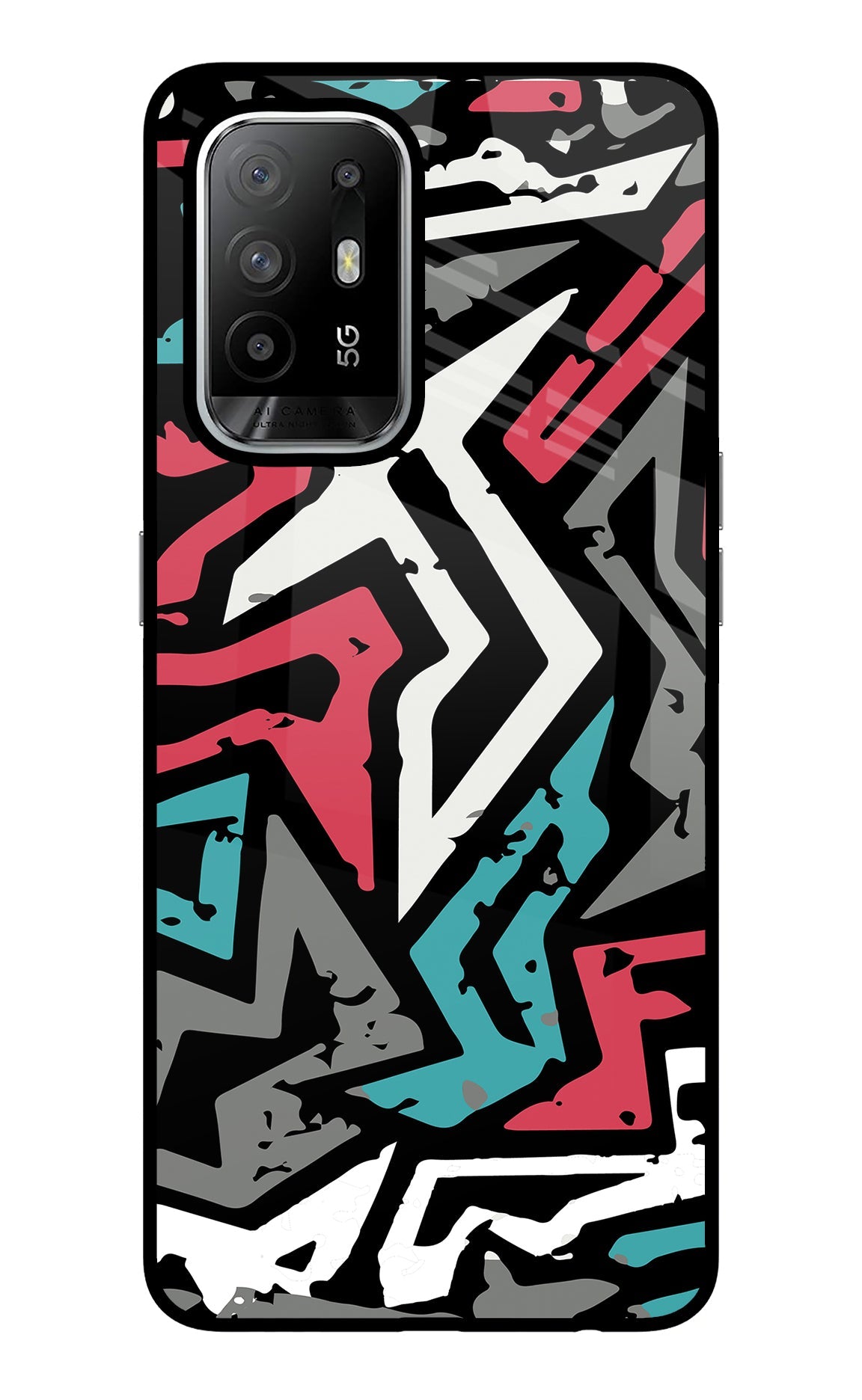 Geometric Graffiti Oppo F19 Pro+ Back Cover