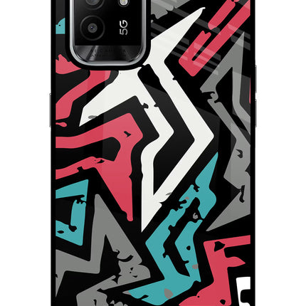 Geometric Graffiti Oppo F19 Pro+ Glass Case Back Cover by Casekaro