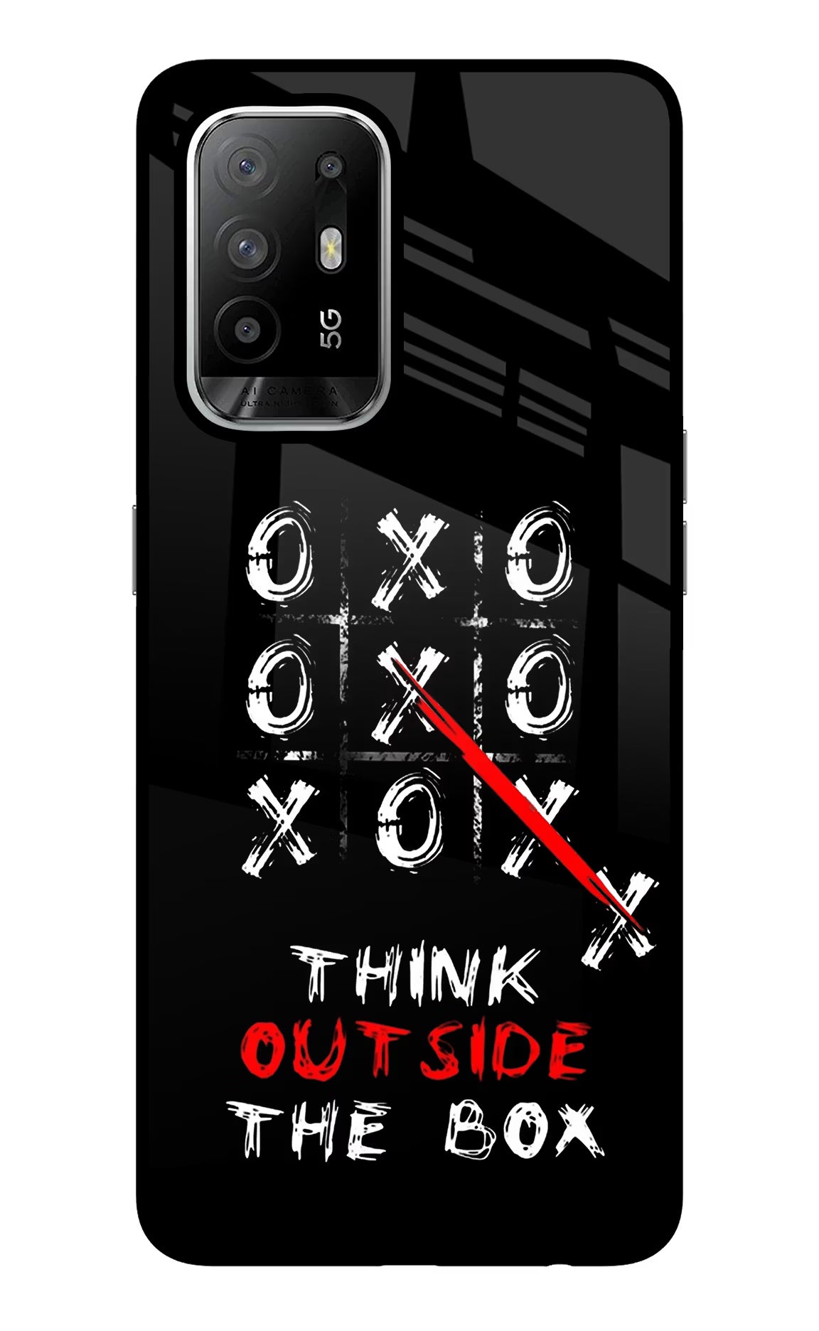 Think out of the BOX Oppo F19 Pro+ Glass Case Back Cover by Casekaro
