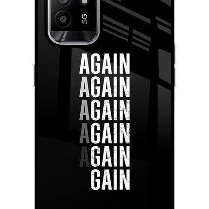 Again Again Gain Oppo F19 Pro+ Glass Case Back Cover by Casekaro