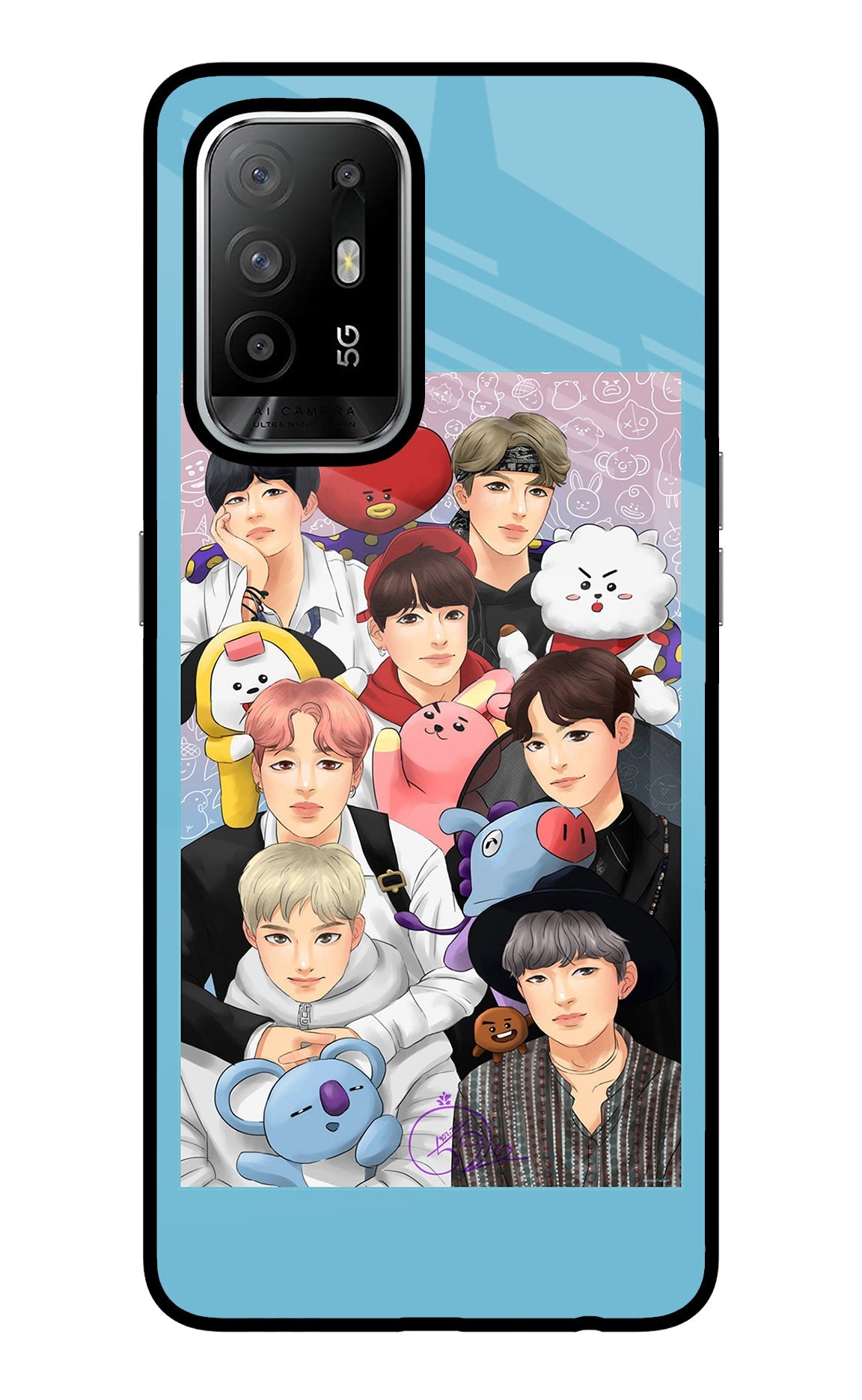 BTS with animals Oppo F19 Pro+ Back Cover