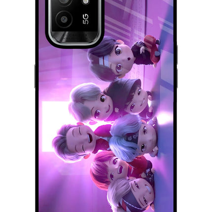 BTS Chibi Oppo F19 Pro+ Glass Case