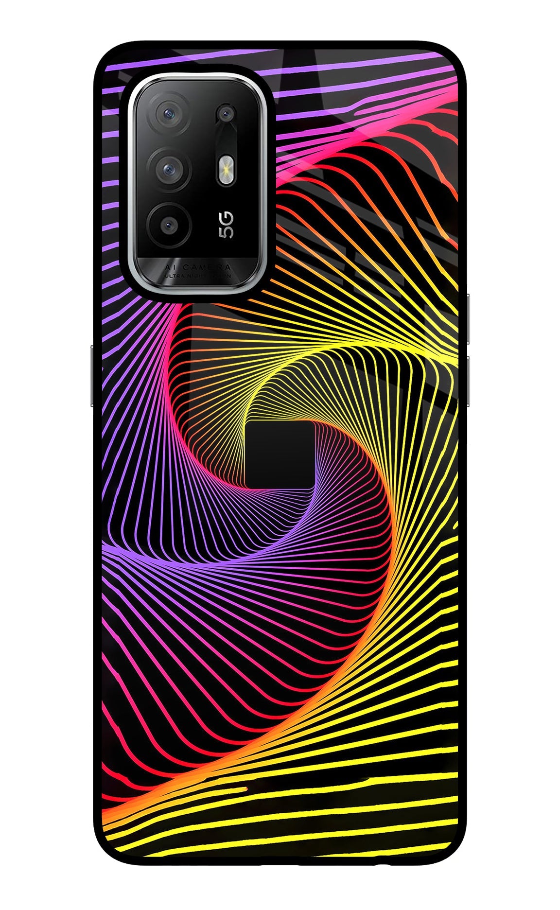 Colorful Strings Oppo F19 Pro+ Glass Case